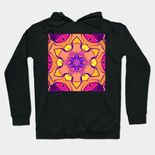 Cartoon Mandala Flower Pink Purple and Orange Hoodie